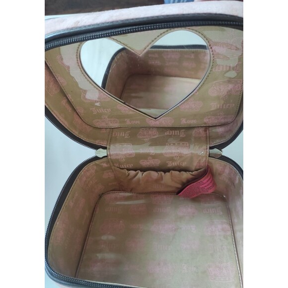 Vintag Juicy Couture Velour cosmetic train casemakeup bag Pink - Picture 9 of 13